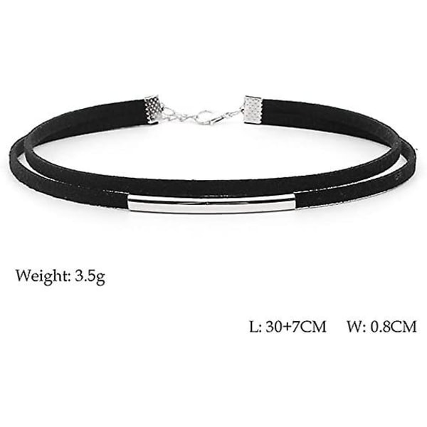 Wabjtam Choker Justerbar Svart Choker Halsband För Damer Och Flickor