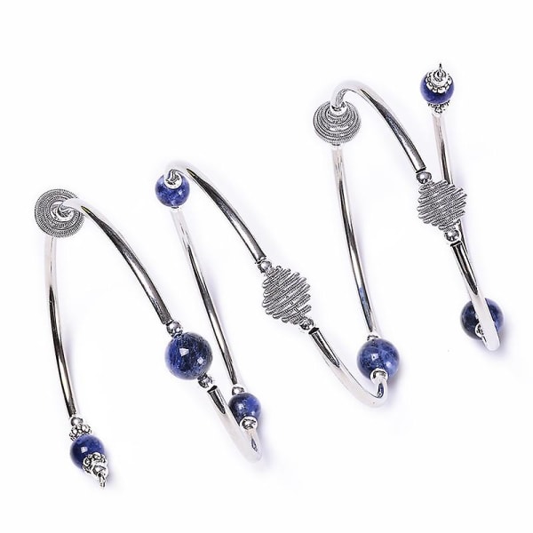 Perlearmbånd turkis armbånd-armbånd med tyk sølvmetal og mala perler, til kvinder