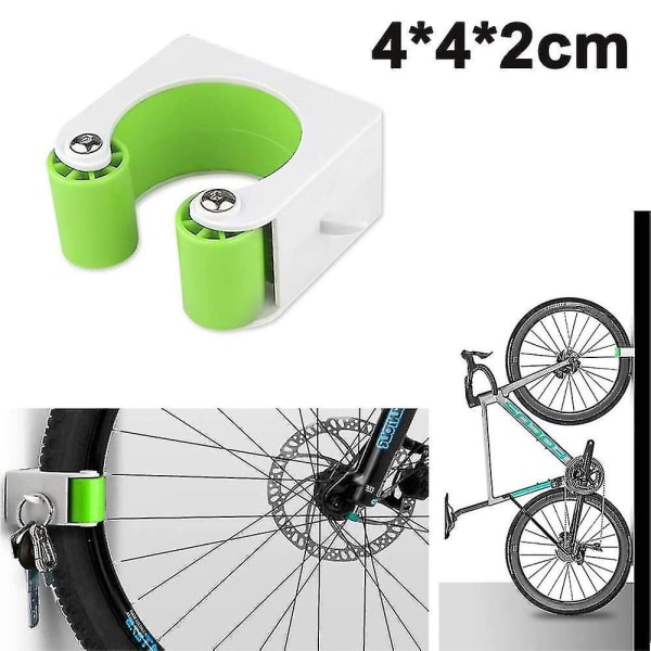 Sykkelveggfester Mini sykkelparkeringsspenne, hjemmesykkelstativ veggmontert (grønn)