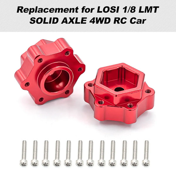 Hex-omvandlare Hex-huvudkoppling breddad på ena sidan 5mm 2st Ersättning för LOSI 1/8 LMT SOLID AXLE 4WD RC-bil