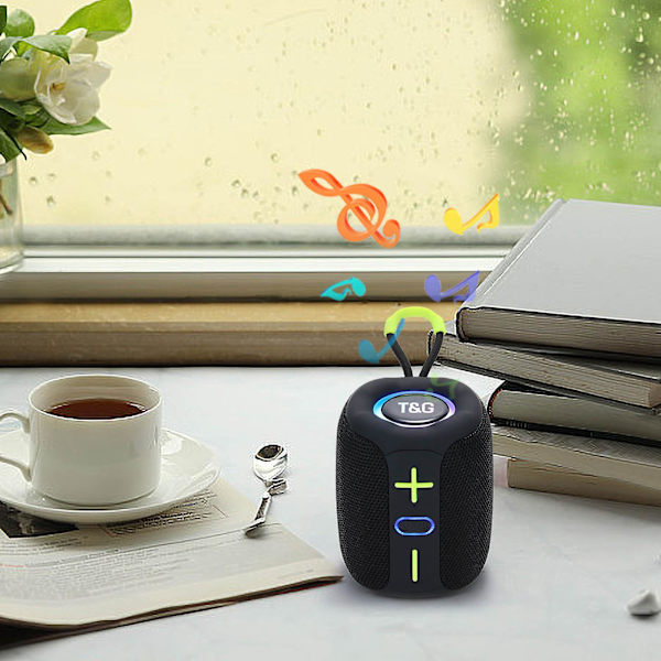 Ny utsökt cylindrisk bärbar bas Bluetooth-högtalare färgglada lampor cool presentljud
