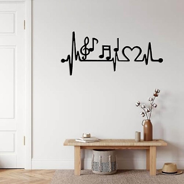 Metallveggdekor, Ekg musikkveggkunst, musikkdekor, stuedekorasjon, veggtepper, musikkelsker
