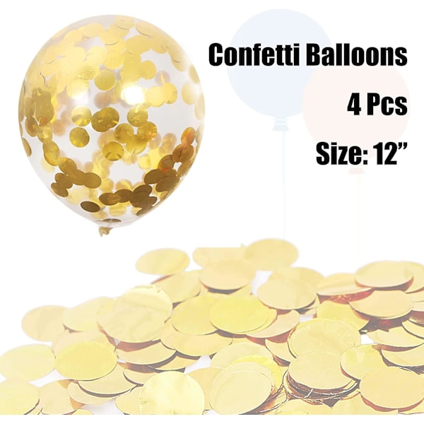 Grattis på födelsedagen Banner Ballonger Set Barnfest Dekorationer Kit (guld)