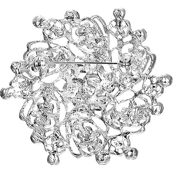 Bröllops corsage smycken kristall elegant blomma krans brosch för kvinnor silverfärgad