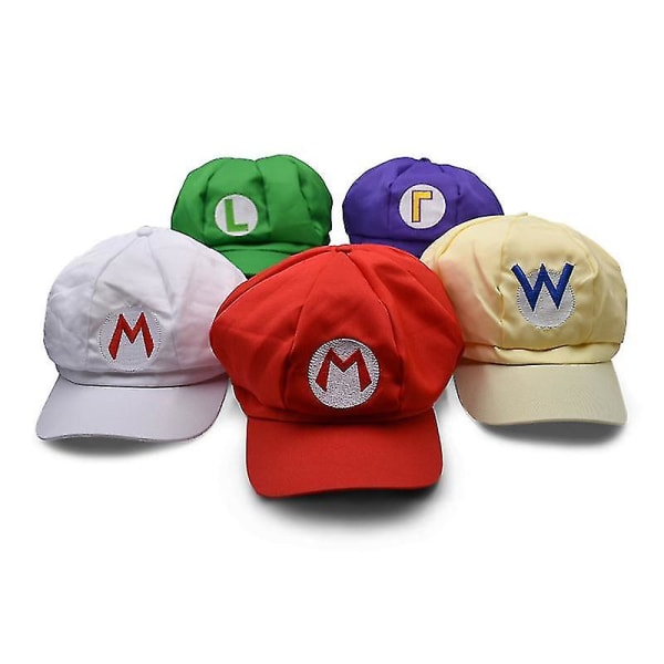 Super Mario Bros Luigi Foam Hat Cap Fancy Dress Cosplay Costume Julfest-y（Vit）