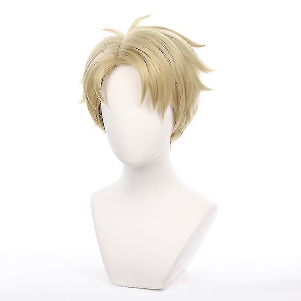 Anime Spy X Family Loid Forger Cosplay Peruk Mössa Ljusblond Kort Hår Twilight Anya Forger Fars Tillbehör Halloween Fest Prop