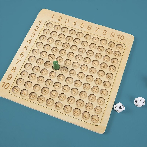 Multiplikasjonsbrettspill Matematisk tellebordspill med terninger og flashkort Lekegaver for tidlig utdanning