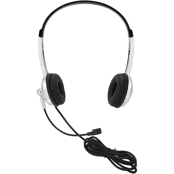 Trådbundet headset med brusreducering, isolering, binaurala affärsheadset med enkelriktad mikrofon för kundtjänst, samtalscenter, 3,5 mm
