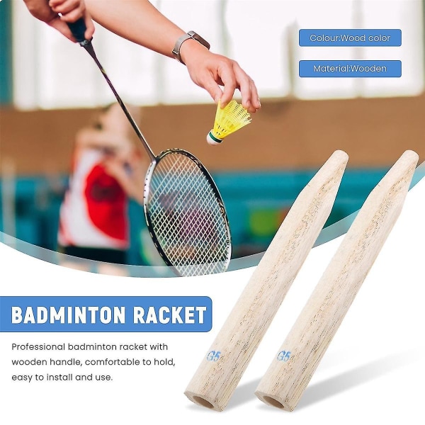 2 stk Badmintonketcher Håndtag Træ Badminton Håndtag Reparation af Badmintonketcher,g5