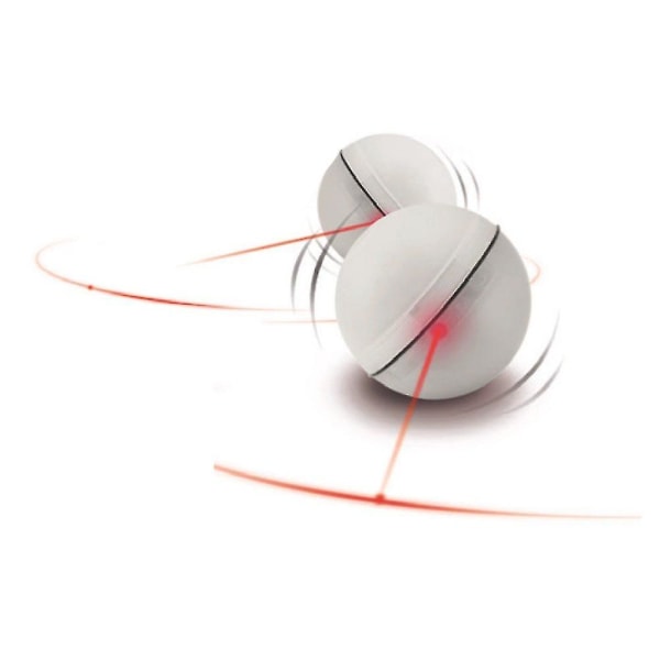 Interaktiv kattelekeball, 360 grader selvroterende ballleketøy kompatibel med kjæledyr, med LED
