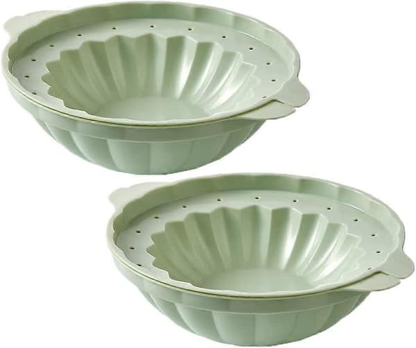 2-pack Isbitstråg, Isbitsskålform för Kalla Matbufféer, Isbitformar Roliga Former (Liten, Grön)