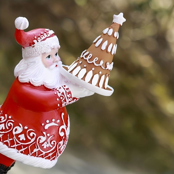 Utendørs julepar gir gaver Resin Håndverk Ornamenter (rød kvinne)