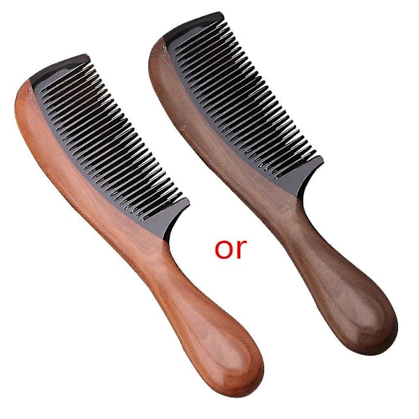 Pro Natural Ox Horn Green Sandalwood Doftande Kam Trä Handtag Kammar Hårvård