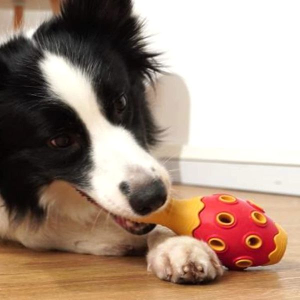 Hundpussel Leksaker För Aggressiva Tuggare, Naturligt Gummi Mat Dispenser Bowling Hund Tuggleksaker, Multifunktionell Vokal Pussel Läcker Bowlingboll Leksaker Fo