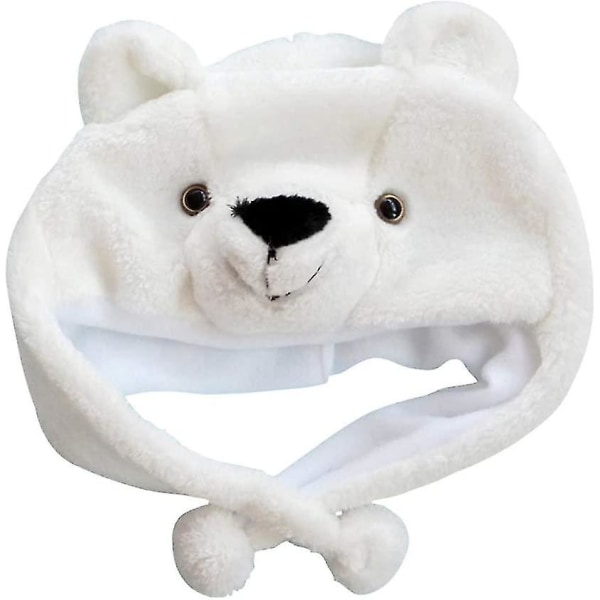 Söpö hauska muoti Lasten sarjakuva eläinhattu - valkoinen (karhu) Halloween-juhlatarvikkeille (valkoinen) (1 kpl)