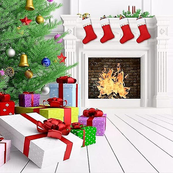 Julstrumpor i Bulk 15\" Röda Filt Julstrumpor Set Julröda Och Vita Julstrumpor Juldekorationer Fest Ornament (12-pack)