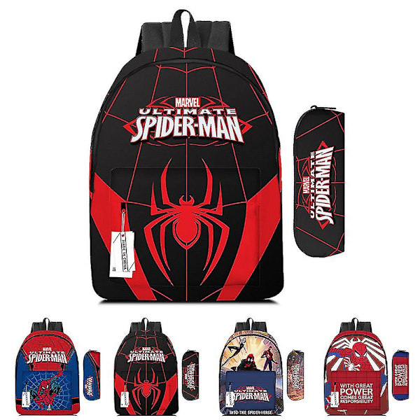 2 kpl/setti Marvel Spider-man -sarjakuva reppu Opiskelijareppu + kynäkotelo Lapset Pojat Tytöt Kirjareppusetti