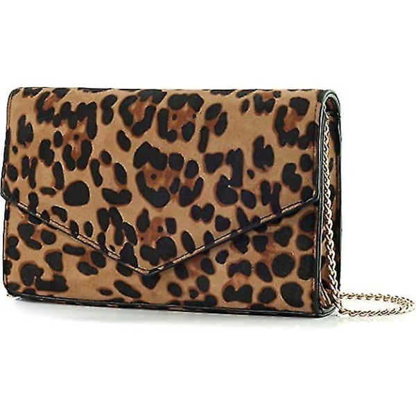 Leopard Envelope Evening Clutch Ladies Chain Shoulder Bag