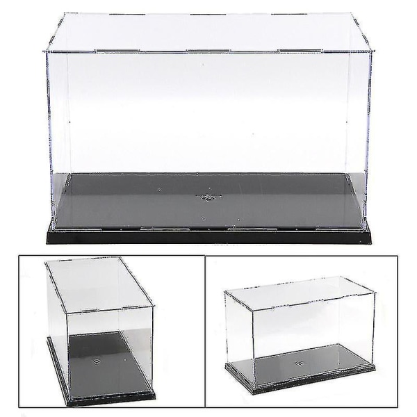 Perspex Acryl Display Case H Box Plast Base Støvtæt Figur Trophy（30*30*20cm）
