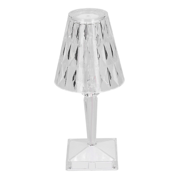 Led Crystal Bordslampa Usb Laddning Transparent Prisma Dimbar Skrivbordslampa För Rumsdekor Varm Vit