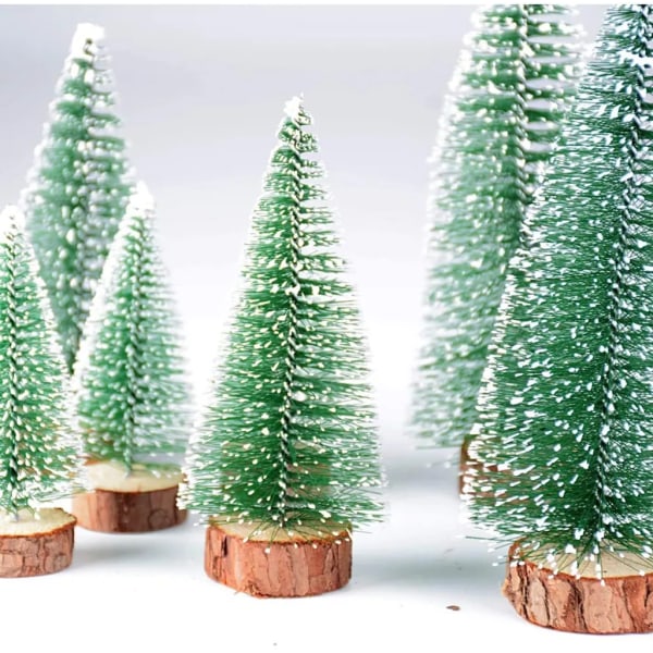 8 konstgjorda julgranar, mini julgranar, mini inomhus dekoration bord, mini gröna träd, dekorerade julbord bord granar