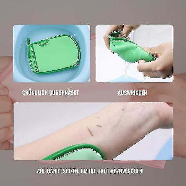 2 st Super Mjuka Peelingbadhandskar, Peelingduschhandske, Djup Peelinghandske för att Ta Bort Döda Hudceller (grön-gul)