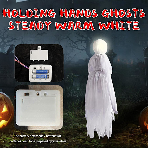 Halloween Häxhus Dekoration Ljus Prop Kläder 1 Vit Häxa Utan Röststyrning Ljus Ljud