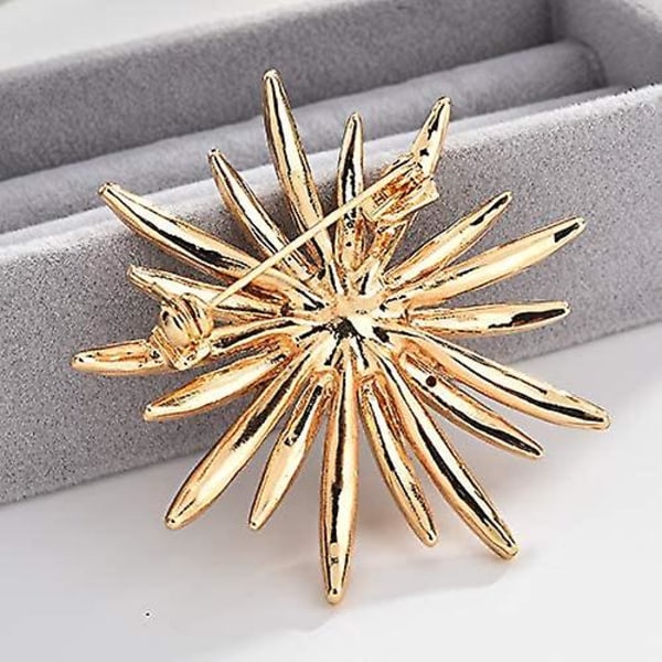 WABJTAM Broschnålar för kvinnor Guldton Österrike Rhinestone Kristall Broschnålar Smycken Solros Brosch
