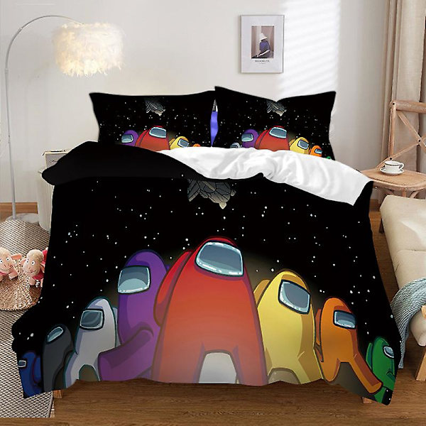 3D Digitaltryck Cartoon Space Varulv Täcke Örngott Sängkläder Tredelad Set LRS7 180*200cm -ZHENV（180*200cm）