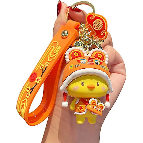 Pojkar Män Flickor Kvinnor Kreativ Bär Tiger Hatt Rolig Mjuk TPU Silikon Gummi Zoo Djur Hänge Rem Nyckelring