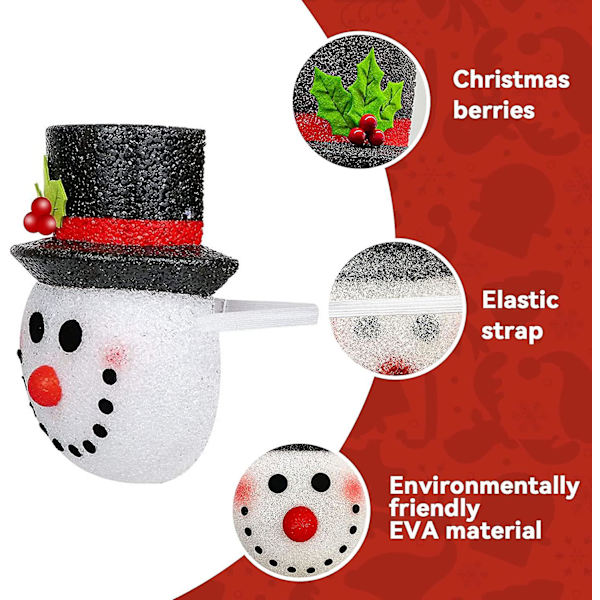 2-pack Julbelysningsöverdrag för Veranda - Utomhusjuldekorationer - Snögubbe med Elastiskt Band för Jul inomhus eller utomhus på Gräsmattan, Verandan, Garaget
