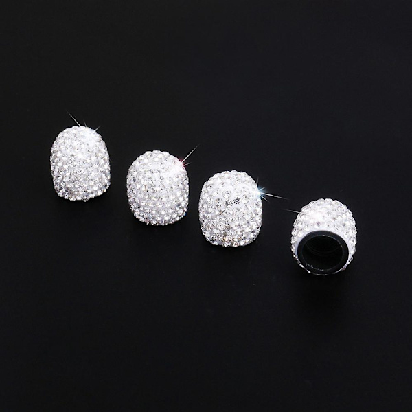GHYT 4-pack kristalldiamant strass däckventilskaftlock Universalventil dammlock bling biltillbehör