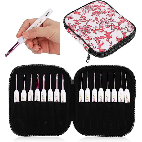 Clover virknålsset 16 st med bärbar väska för DIY handarbete för älskare (blå)