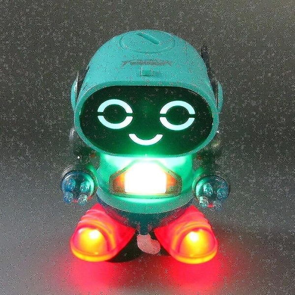 Toy Elektrisk tecknad robot dansande musik Ljus barnleksak (röd)