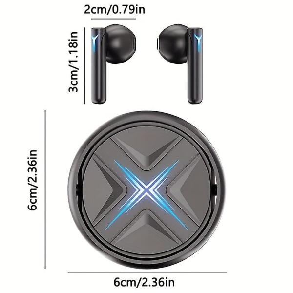 In-ear høykvalitets trådløs Bluetooth Komfortabel å bære Fingeravtrykk Touch Privat modell Universale øretelefoner（blå）