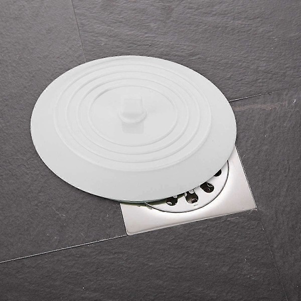 Badkarsplugg i Silikon, Köksho, Universal Avloppsplugg, Diameter 15cm, för Kök, Badrum och Tvättstuga (Vit)