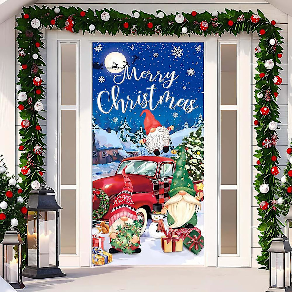 Juldörröverdrag Merry Grinchmas Font Veranda Skylt Vinter Nyår Jul Dekorationer Och Tillbehör För Hemfest