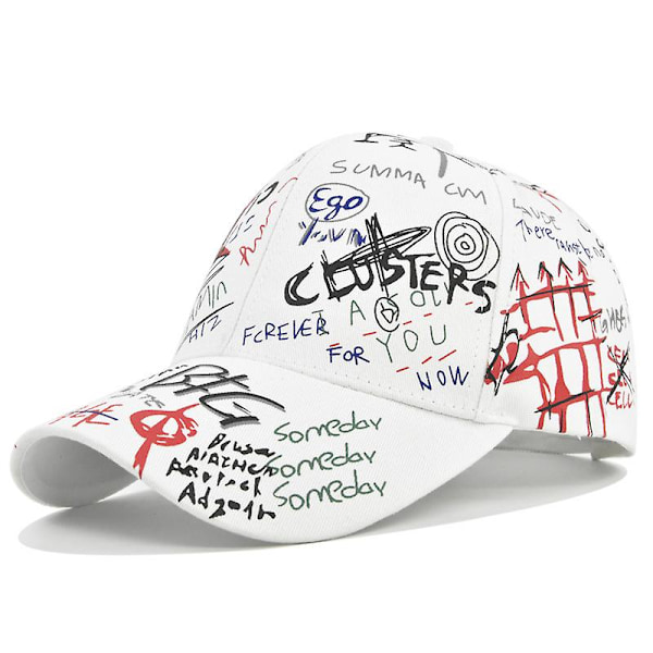 Graffiti Print Hat Mænd Og Kvinder All-match Udendørs Sol Visor Trend Fashion Cap Baseball Hat