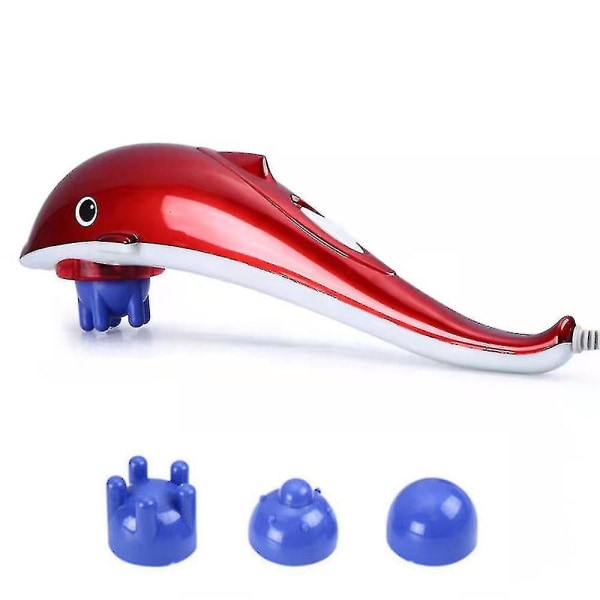 Ny - Dolphin Massager Ryg Massage Hammer Vibration Infrarød Stang Rulle Cervikal Massage Afslapning