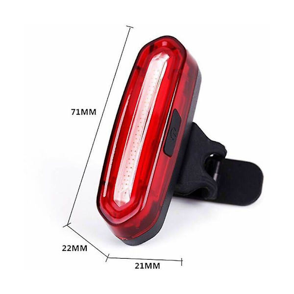 Vinterkampanje, kraftig sykkellykt bak, USB-oppladbar LED-sykkellykt med 6 faste/blinkende moduser
