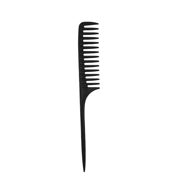 Bred tand Råtta Svanskammar Pintail Barber Styling Kamkompatibel Antistatisk frisörverktyg för kvinnor（Svart）