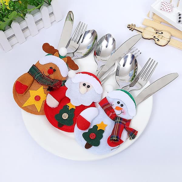 Set med 3 stycken julbesticksaskar Söt tomte