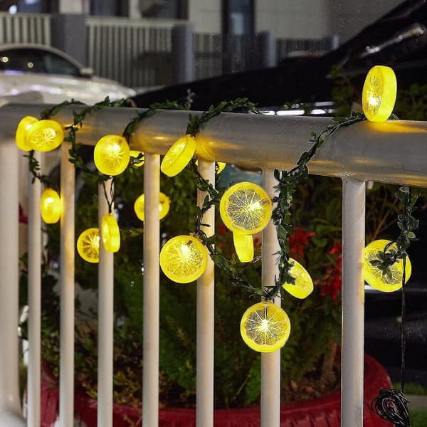 Sitrondekorasjonslys, 3M 20 LED, fe-nattlys USB