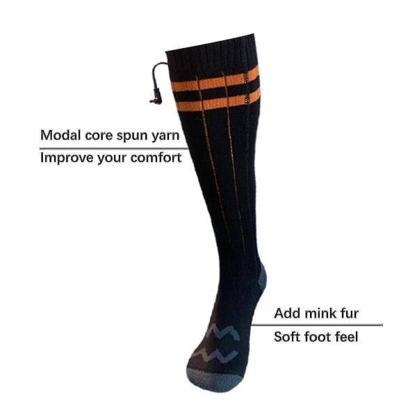 Opvarmede sokker kompatible mænd/kvinder Genopladelige elektriske sokker Stor kapacitet batteri kompatibelt op til 10 timers varmetid_gave（4000mah*batteri）