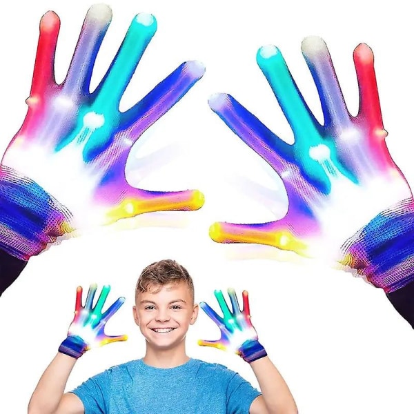 Glødende handsker 5 farver 6 tilstande Blinkende LED-handsker Cool Fun Light Up Finger Legetøj, Glow Kostume Tilbehør Jul ,halloween ,taksigelse gaver