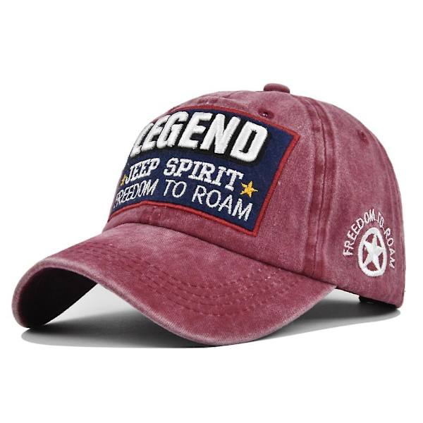 Tredimensionell broderad legend broderad basebollkeps broderad toppig keps tvättad för att göra gammal solskärm böjd brätte hatt
