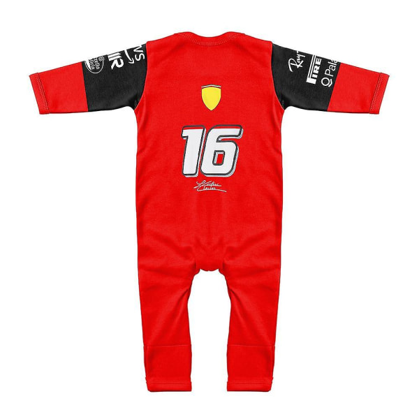 Tib 2022 Ny sæson F1 Racing F1-75 Model 16-55 Yards Baby Jumpsuit Rød Ekstremsport Fan Romper indendørs og udendørs beklædning（3M，WCLTY-02）