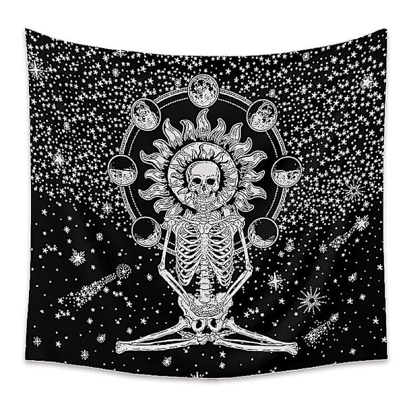 Skelettväggbonad, kasttäcke, sängöverkast, Halloween-inredning för hemmet (95x73cm)