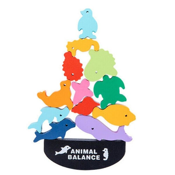 Balance Blocks Legetøjssæt Animal Balance Byggeklods Stabling High Game（Sea World）