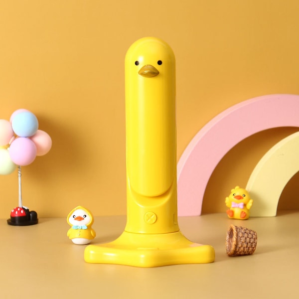 Foldbar LED skrivebordslampe med gult kylling dyremotiv, perfekt til børns skriveborde, unikt design, fødselsdagsgave, julegave (gul)